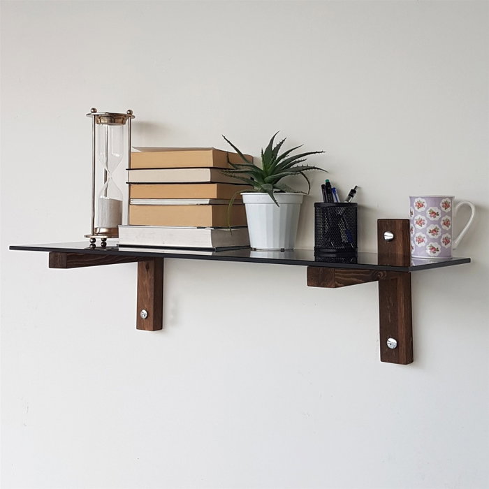 Hanah Home Estantería de Pared R101 Nogal y Humo